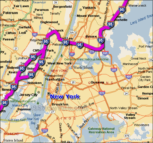 Interstate 95 New York Map
